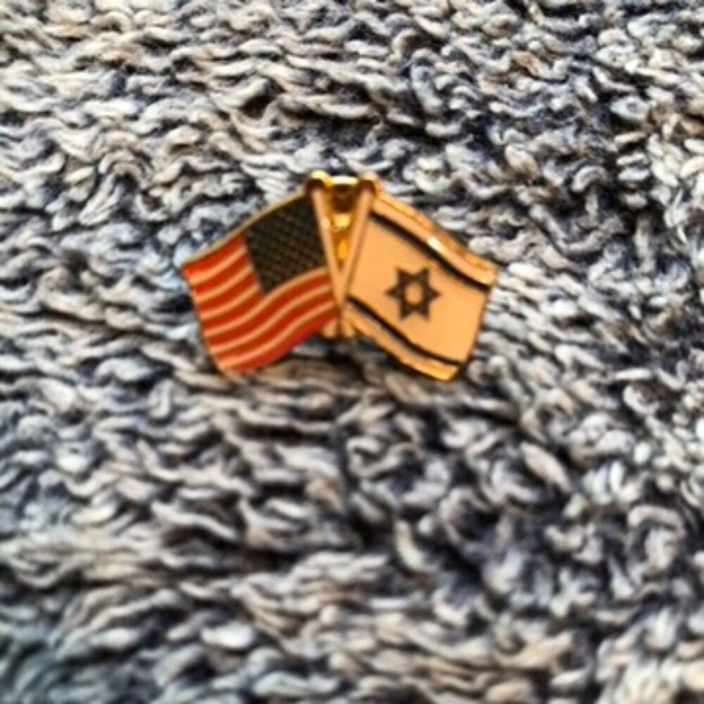 Israel & USA Friendship Flag LAPEL PIN Hat/Shirt Badge Israeli Jewish Star David